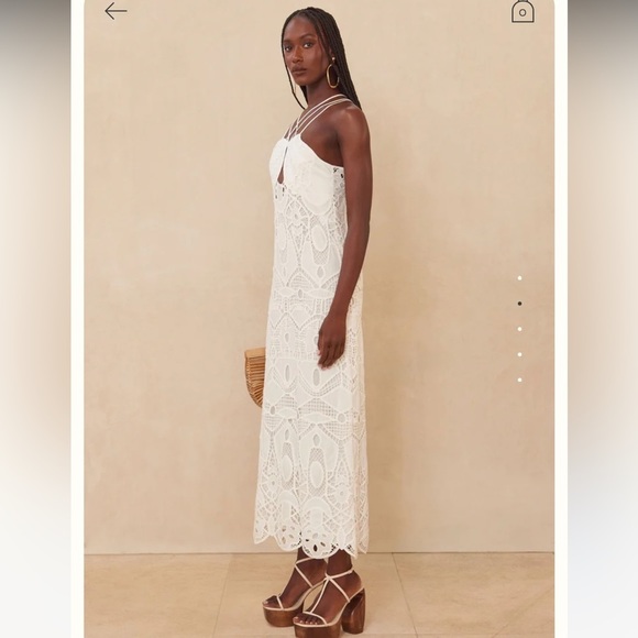 NWT Cult Gaia EVERLY DRESS midi size Medium in off white - Picture 2 of 16